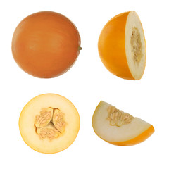 set of melons isolated