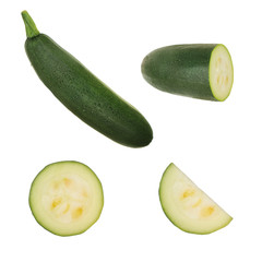 set of green marrow isolated n white