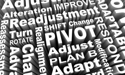 Pivot Change Turn Adjust Alter Course Words 3d Illustraion