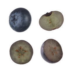 set of bilberries isolated