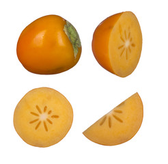 set of persimmon isolated on white
