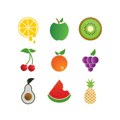 Colorful fruit logo icon template