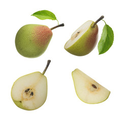 set of pears isolated on white