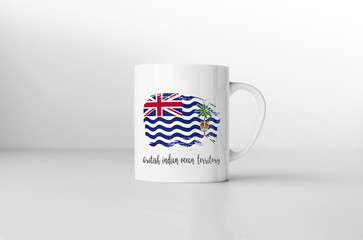 British Indian Ocean Territory flag souvenir mug on white backgr