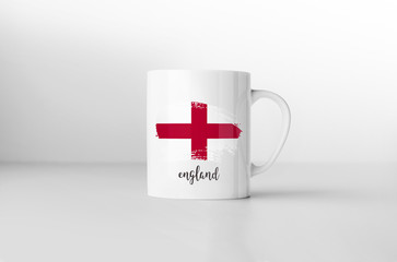 England flag souvenir mug on white background. 3D rendering.