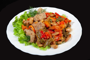 Roasted Meat With Greenery And Potatoes