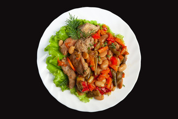 Roasted Meat With Greenery And Potatoes