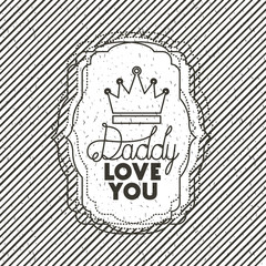 happy fathers day card with king crown vector illustration design