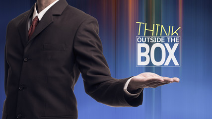 businessman thinking and think outside the box