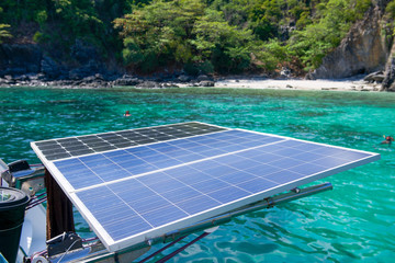 Solar panel on sailing boat