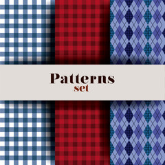 taxtile geometric patterns set vector illustration design