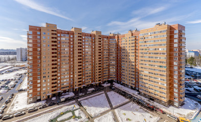 Streets and apartment buildings in Moscow
