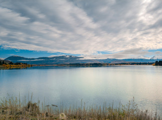 Autumn in Lake Pukaki , south Island, New Zealand landscape