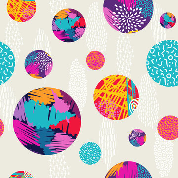 Abstract hand drawn colorful pattern background