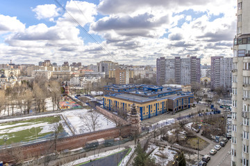 Streets and apartment buildings in Moscow
