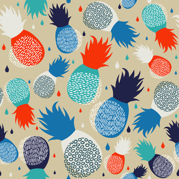 Pineapple abstract seamless pattern background