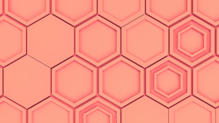 Abstract 3d background made of red hexagons