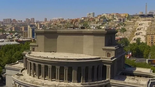 Old Armenian National Academic Theatre of Opera and Ballet, aerial view, history