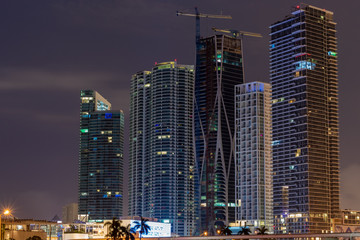 Fototapeta na wymiar Miami Night Skyline