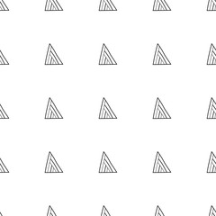 Triangles. Black and white seamless pattern. Geometric, abstract background for covers, textile. Doodle shapes.