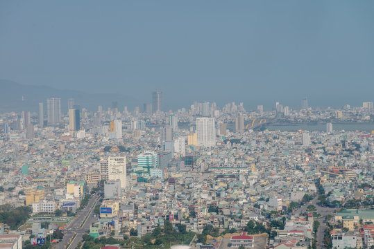 City of Danang from sky view, Vietnam 