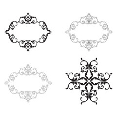 Vector baroque of vintage elements for design. 