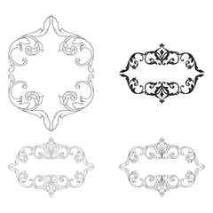 Vector baroque of vintage elements for design. 