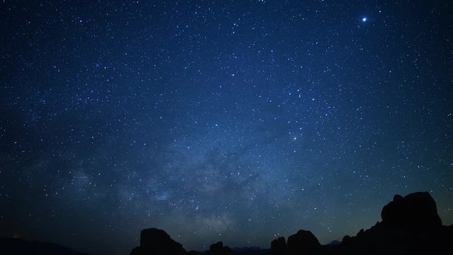 Milky Way Rock Spires in Trona Pinnacles in Mojave Desert California USA