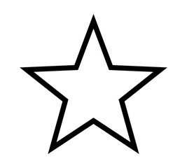 Star shape, star rating or favorite line art icon for product apps and websites