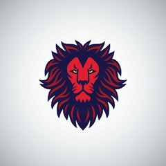 Red Lion Logo Vector. Mascot Design Illustration