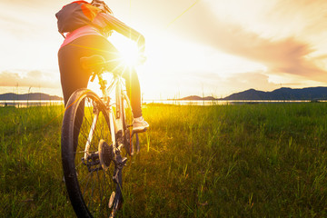 Extreme mountain bike sport athlete man riding outdoors lifestyle trail
