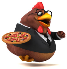 Fun chicken - 3D Illustration