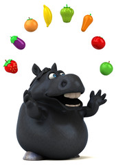 Naklejka premium Fun horse - 3D Illustration