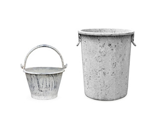 pail for about cement work on white background