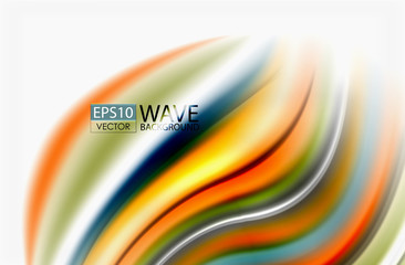 Rainbow color waves, vector blurred abstract background