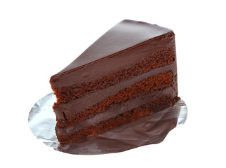 chocolate cake isolate on white