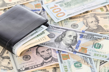 pile of US dollar bills