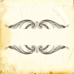 Vector baroque of vintage elements for design. 