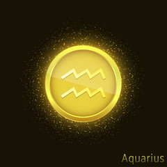 Golden Aquarius sign