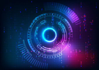 Purple Blue Pixel Futuristic Technology Vector