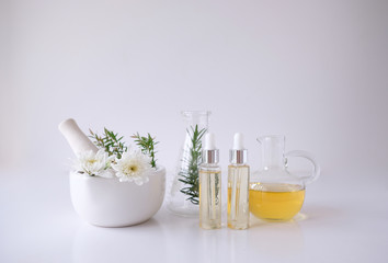 cosmetic nature skincare and essential oil aromatherapy .organic natural science beauty product .herbal alternative medicine . mock up.