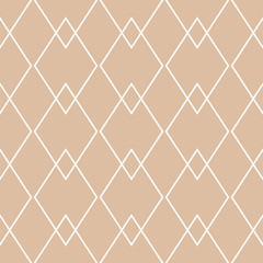 Beige geometric ornament. Seamless pattern