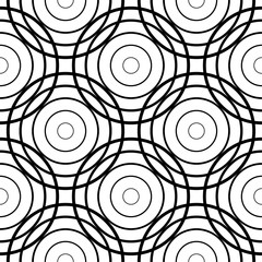 White and black geometric ornament. Seamless pattern