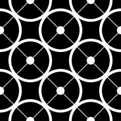 Geometric ornament. Black and white seamless pattern