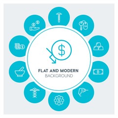 industry, health, hotel, money Infographic Circle outline Icons Set. Contains such Icons as  business,  website,  elements,  background,  pattern,  banner,  key and more. Fully Editable. Pixel Perfect