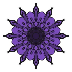 Floral Geometric Pattern with hand-drawing Mandala. Vector illustration. For fabric, textile, bandana, scarg, print.