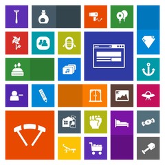 Modern, simple, colorful vector icon set with web, file, group, food, dessert, home, jump, nature, spray, housework, equipment, space, tool, cake, parachuting, window, sweet, anchor, concept icons