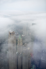 Fototapeta na wymiar Grattacieli di Manhattan nella nebbia