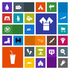 Modern, simple, colorful vector icon set with costume, market, blossom, retail, cart, dental, dentist, floral, fire, trolley, christmas, kitchen, pink, drink, juice, warm, idea, healthy, health icons