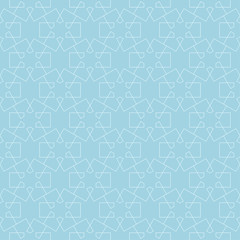 Light blue geometric ornament. Seamless pattern